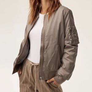Babaton Gilman Bomber jacket in modern taupe from Aritzia